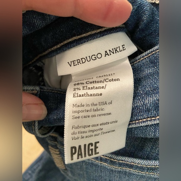 PAIGE Jeans Verdugo Ankle Sz 29 Medium Mid Wash Blue Stretch $229 - Picture 4 of 7